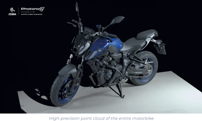 Photoneo High-precision point cloud of the entire motorbike